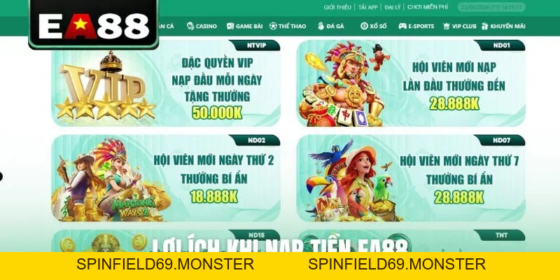 Hướng Dẫn Các Bước Nạp Tiền EA88 Siêu Tốc Trong 2 Phút - SPINFIELD69.MONSTER